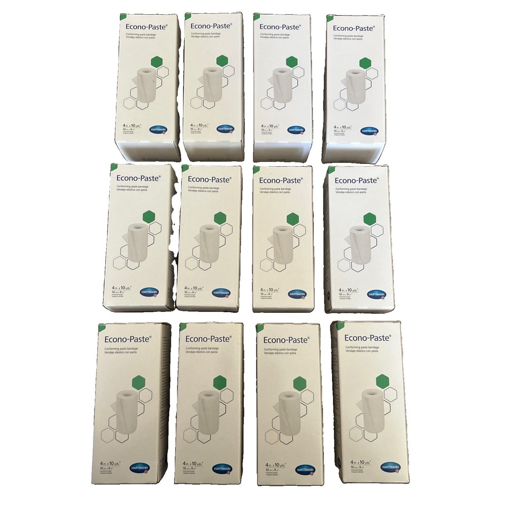 Hartmann Econo-Paste Gauze Bandages White NonSterile 4" x 10 Yd 12 Ct